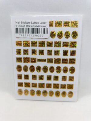 Stickers Letras Laser para uñas (9 unidades diferentes diseño)