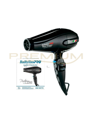 Secador 6600 Portofino negro nano titanium 2000 WATTS (modelo BNT6610N) Babyliss