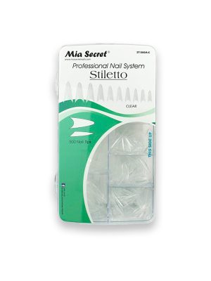 Nail Tips Stiletto Clear 500 Unid Mia Secret (Cod. ST-500A-C)
