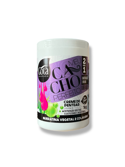 Crema De Peinar Mis Rizos Perfectos Queratina Vegetal y Colágeno 1 kg Gota Dorada