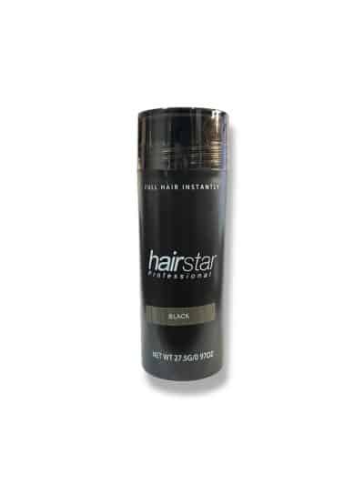 Polvo fibra capilar disimulador de calvicie color negro 27.5grm. HAIRSTAR