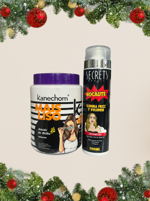 Kit Máscara capilar Mais Liso Kanechom 1 kl + Shampoo Nocaute 300 ml. Secrets
