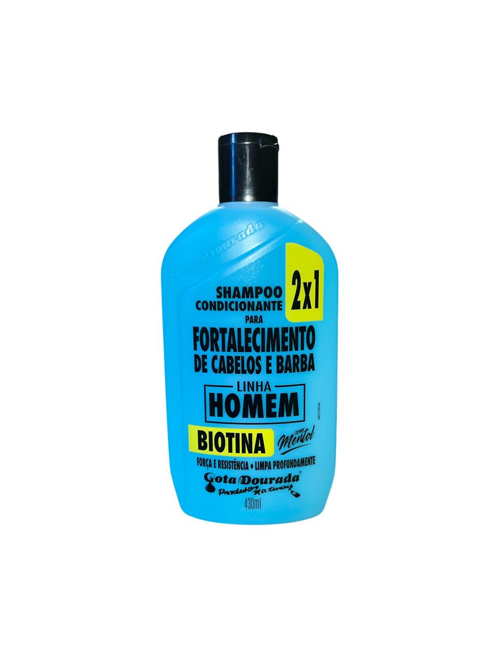 Champú 2 en 1 Biotina y Mentol para Hombres 430 ml. Gota Dorada