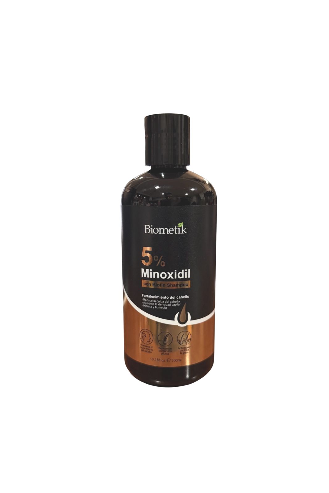 Shampoo con minoxidil 5% anticaída 300 ml. BIOMETIK